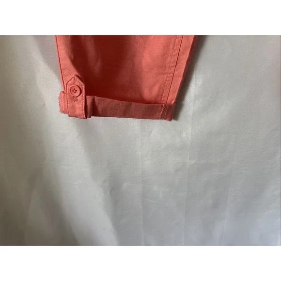 Talbots‎ Cropped Pants Womens L Size Coral Drawstring Waist Cuffed EUC - Picture 3 of 8